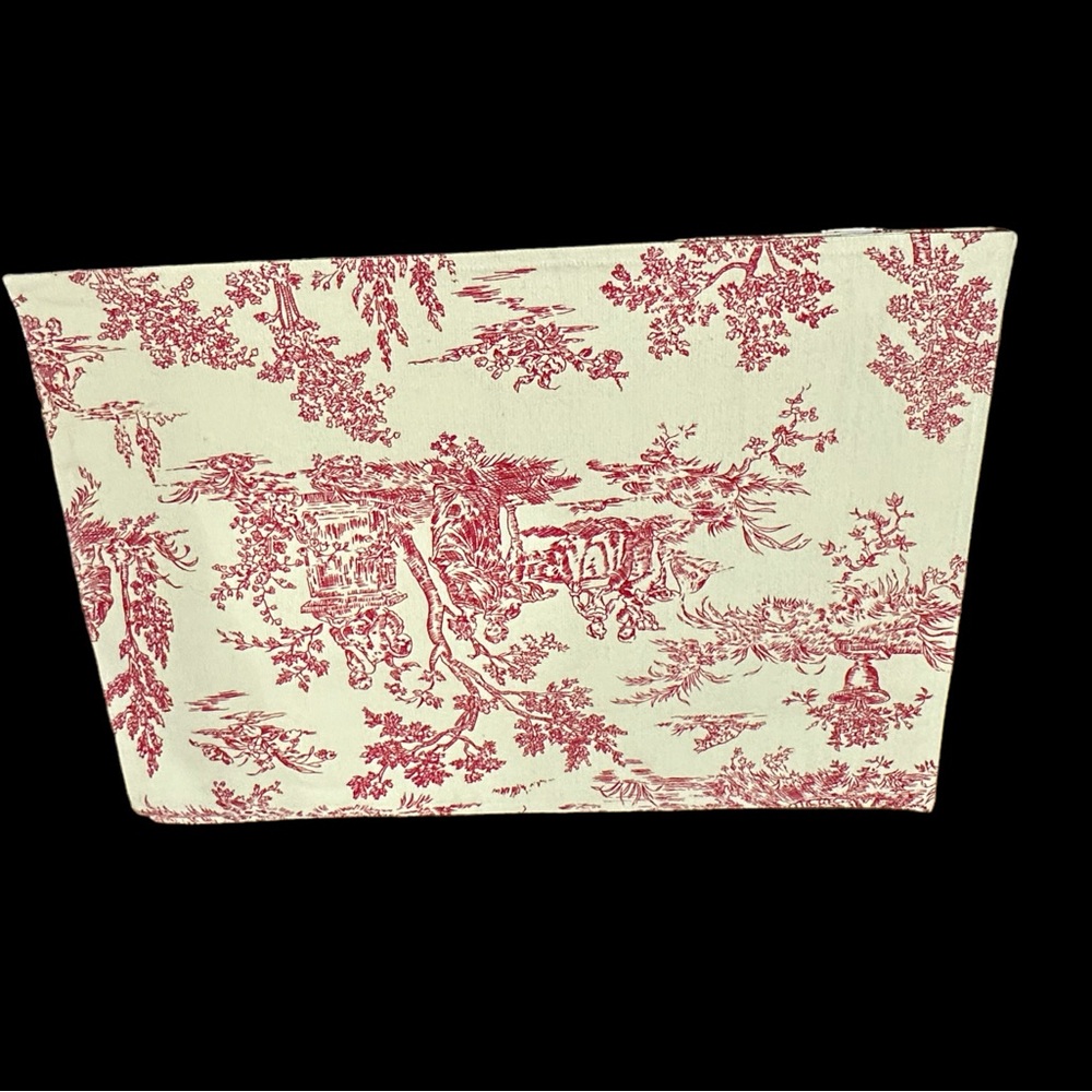 Set 2 Red White Reversible Blue White Toile Placemats, French Country Toile